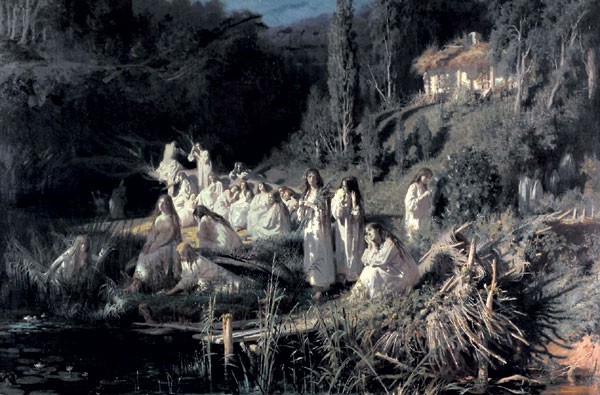 Картина Ивана Крамского «Русалки» с утопленницами в свете полной Луны наводит мистический страх