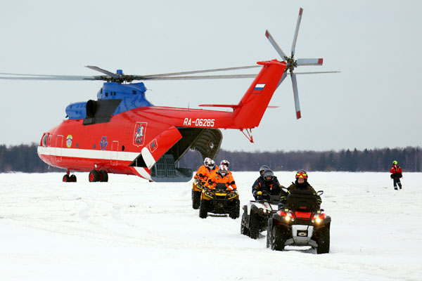 МИ-26 может взятьна борт пожарную машинуи до восьми квадроциклов