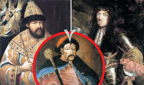 Гетман обиделся на короля Владислава (справа) и попросился к царю Алексею Михайловичу (слева)