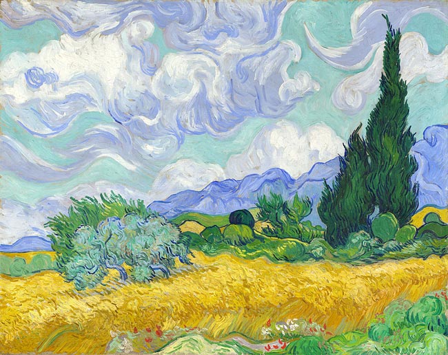 Картина «Пшеничное поле с кипарисом»