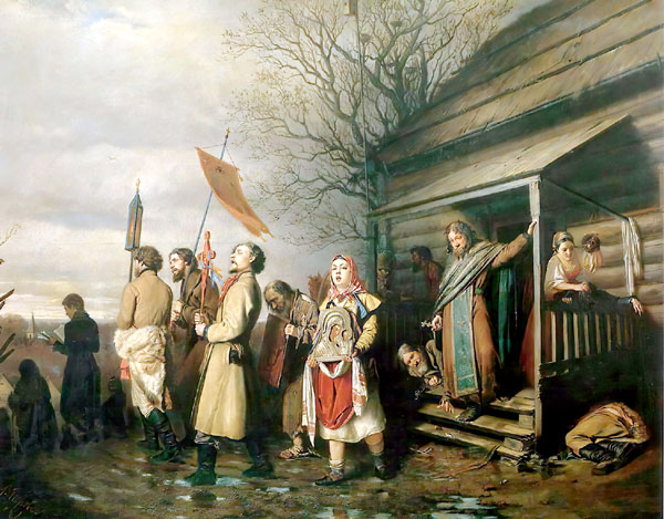Василий Перов «Сельский крестный ход на Пасхе», 1861 г.