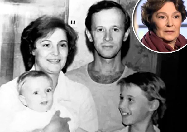 Косых с первой супругой Татьяной (в круге она - в наши дни) и их детьми Максимом и КристинойКадр канала «Москва Доверие»