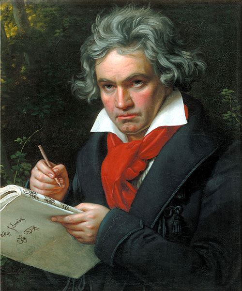 Портрет Бетховена с партитурой Missa Solemnis («Торжественная месса») кисти Карла Штилера, 1820