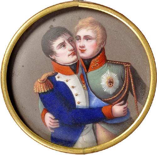 Александр I и Наполеон - французский медальон начала XIX в.