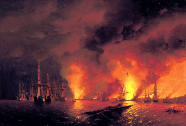 Айвазовский И. К. «Синоп. Ночь после боя 18 ноября 1853 года. 1853 год»
