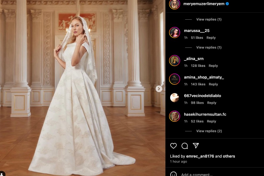 "Невеста": звезду «Великолепного века» Мерьем Узерли сняли в свадебном платье